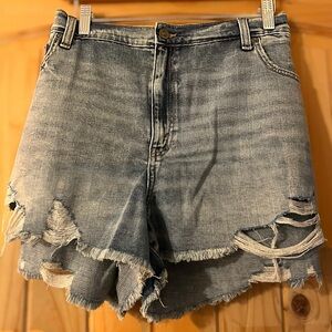 NWT Aerie Blue Distressed Jean Shorts
